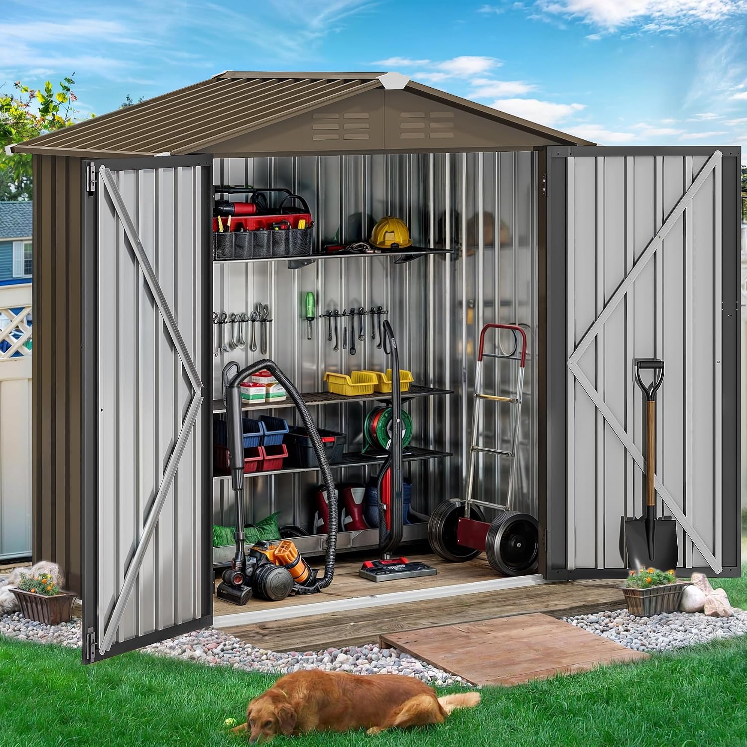 Abri de jardin métallique 6x4  - Gardening Tools avis et prix