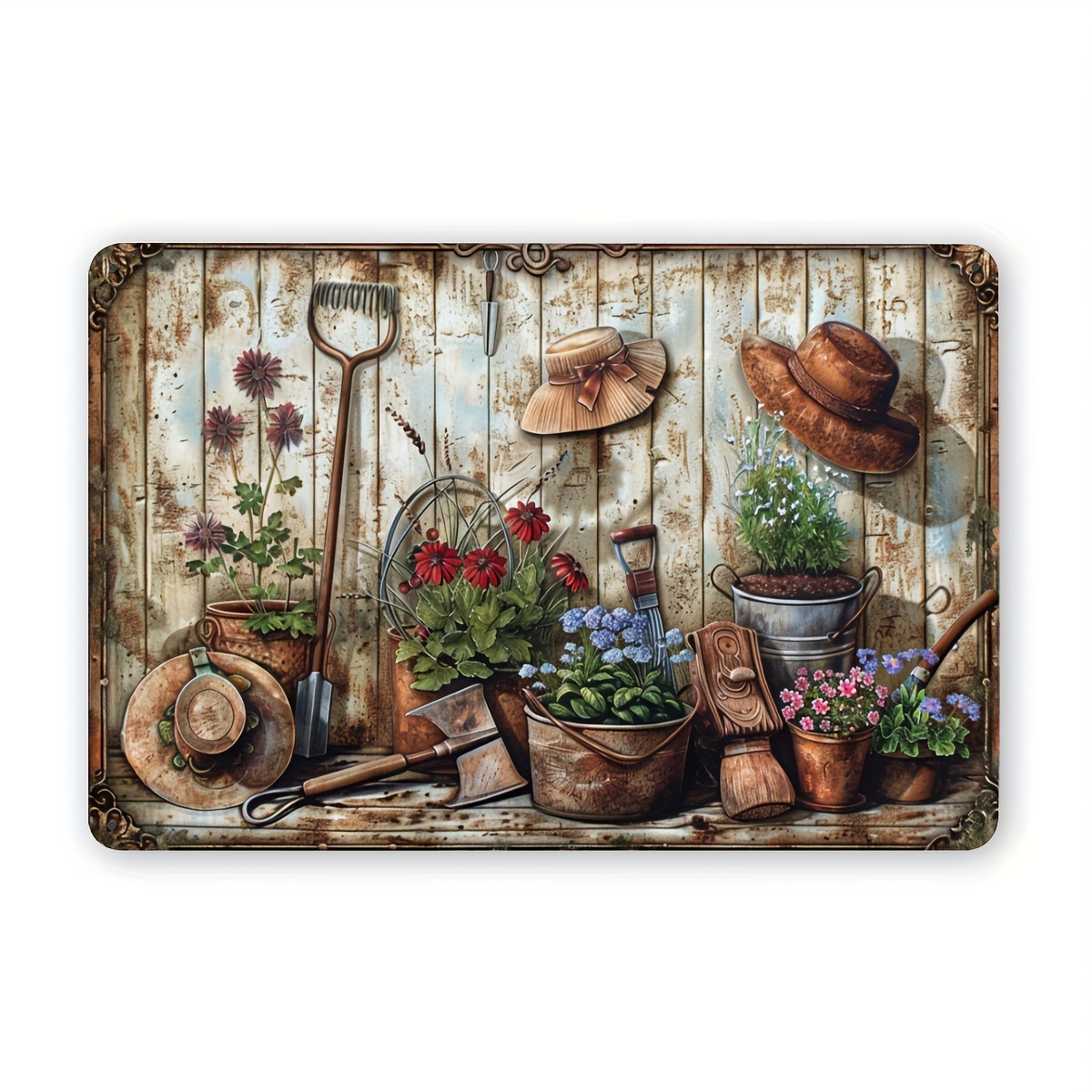 Décoration murale en métal 2D, - Gardening Tools Vintage avis et prix