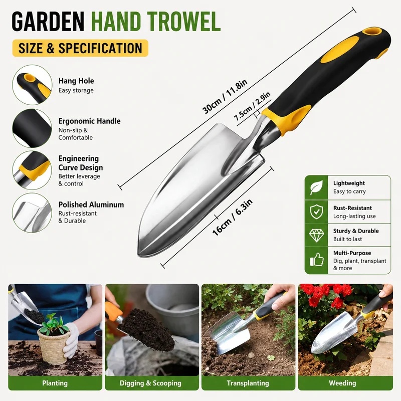 Truelle de jardin en acier ino - Gardening Tools Trowel avis et prix